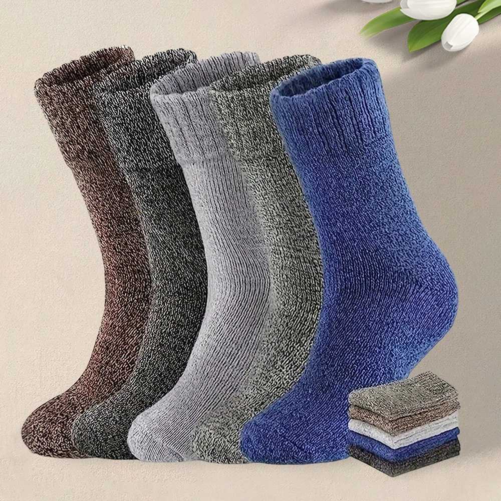 3/5 pairs of mens thick woolen socks autumn and winter stockings warm towels crew socks Christmas gifts W250217