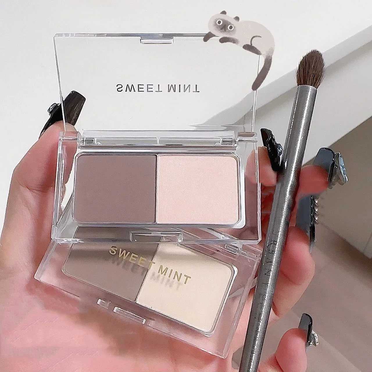 Bronzer Contour Palette Face Shading Grooming Powder Makeup 2 Color Lasting Matte Glitter Nose Shadow Blush Face Makeup CosmeticXJ250217