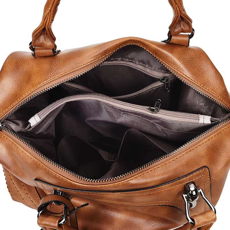 High Quality Soft Leather Handbags Designer Retro Crossbody Bags for Women Large Capacity Ladies Shoulder Messenger Bag