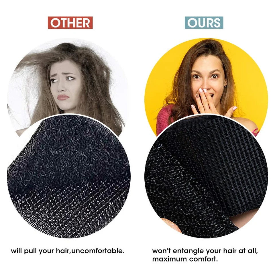 2 Pcs Headband Wig Caps Adjustable Mesh Wig Grip Cap Ice Silk Material for Making Headband Wigs with Adjustable Hook 6pcs Clips 250214