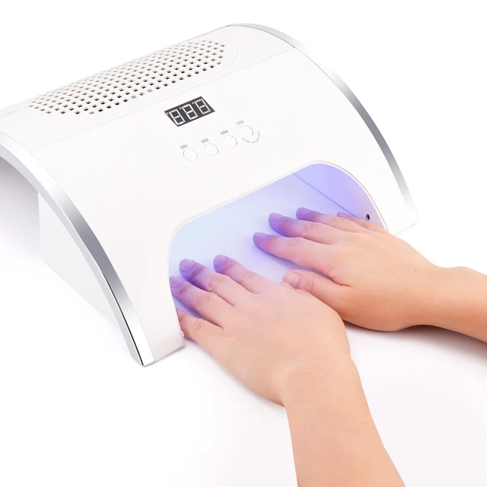 2-IN-1 Nail Dust Collector And Nail Drying Lamp 80W Nail Dust ctor Nails Art Manicure Nail Vacuum Cleaner Gel Polish Dryer 250214