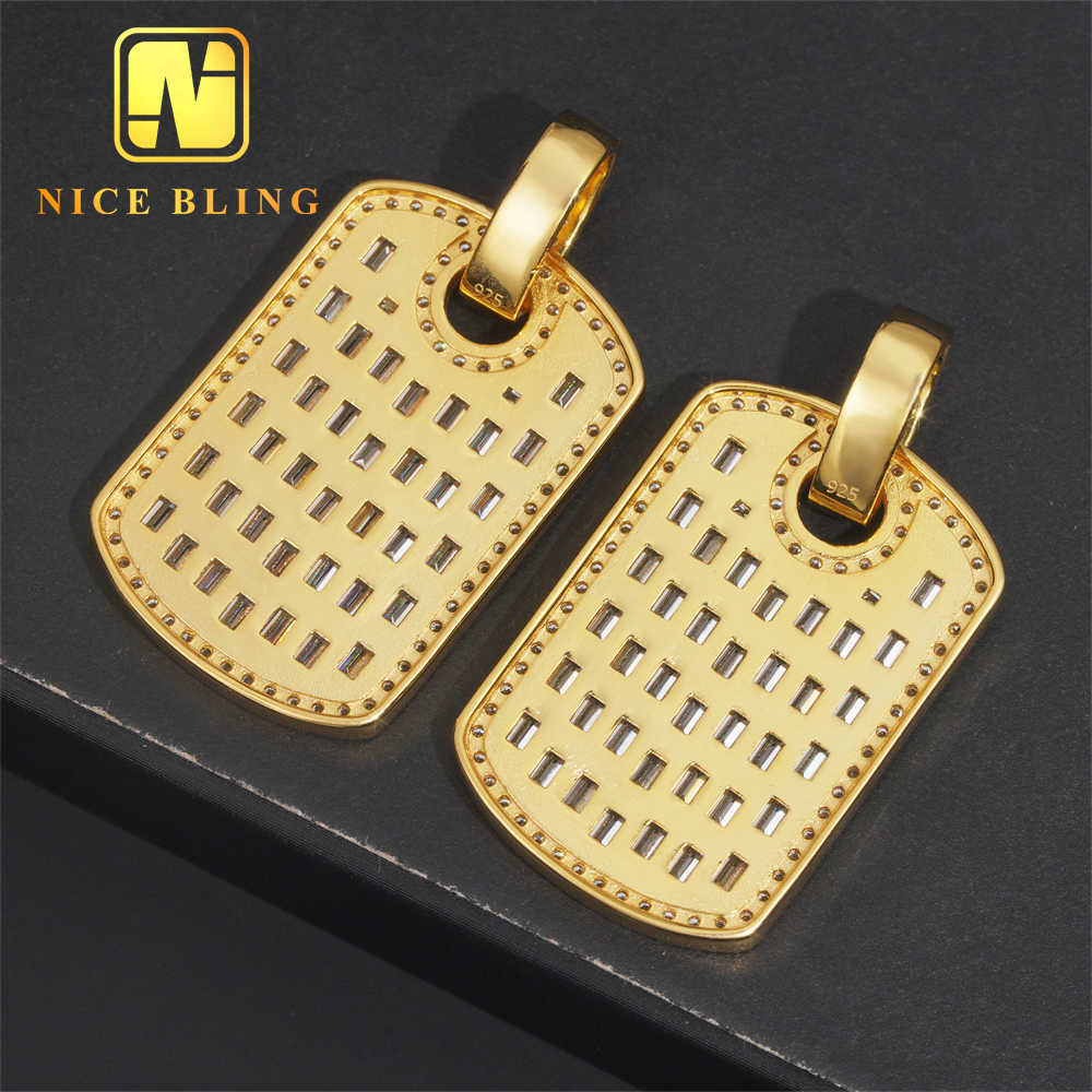 Pass Diamond Tester Custom Hip Hop Moissanite Jewelry Iced Out Baguette Diamond Pendant 925 Silver Moisaanite Pendant