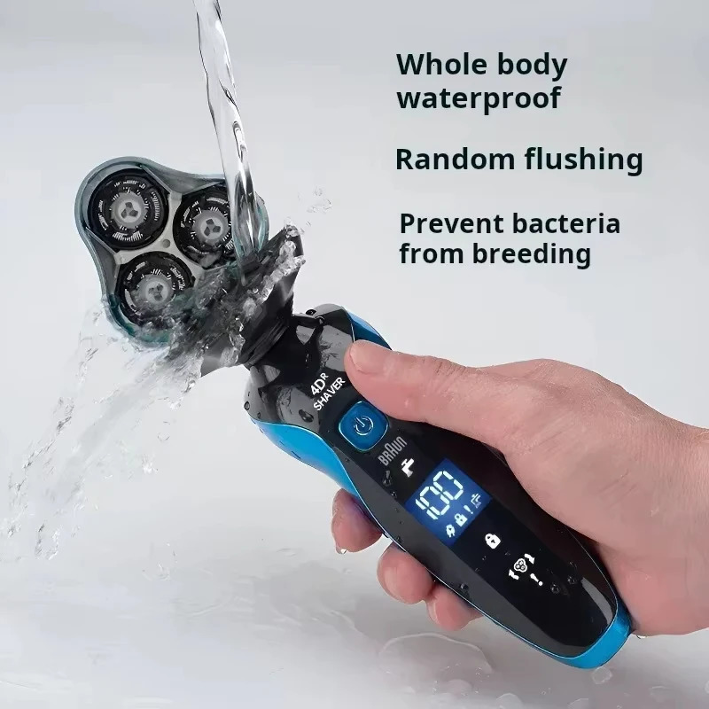 Electric Shaver 3-in-1 Rotary Razor Beard Trimmer Rechargeable Hair Cutting Shaving Machine Clipper for Men Waterproof 250211