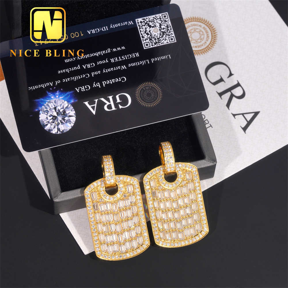Pass Diamond Tester Custom Hip Hop Moissanite Jewelry Iced Out Baguette Diamond Pendant 925 Silver Moisaanite Pendant