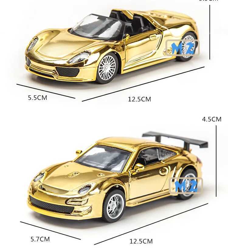1/32 Racing Car Alloy Model Rare Pull Back Golden Car Model For Boy Birthday Gift Christmas Kids Toy Vehicles Collection GiftsT250215