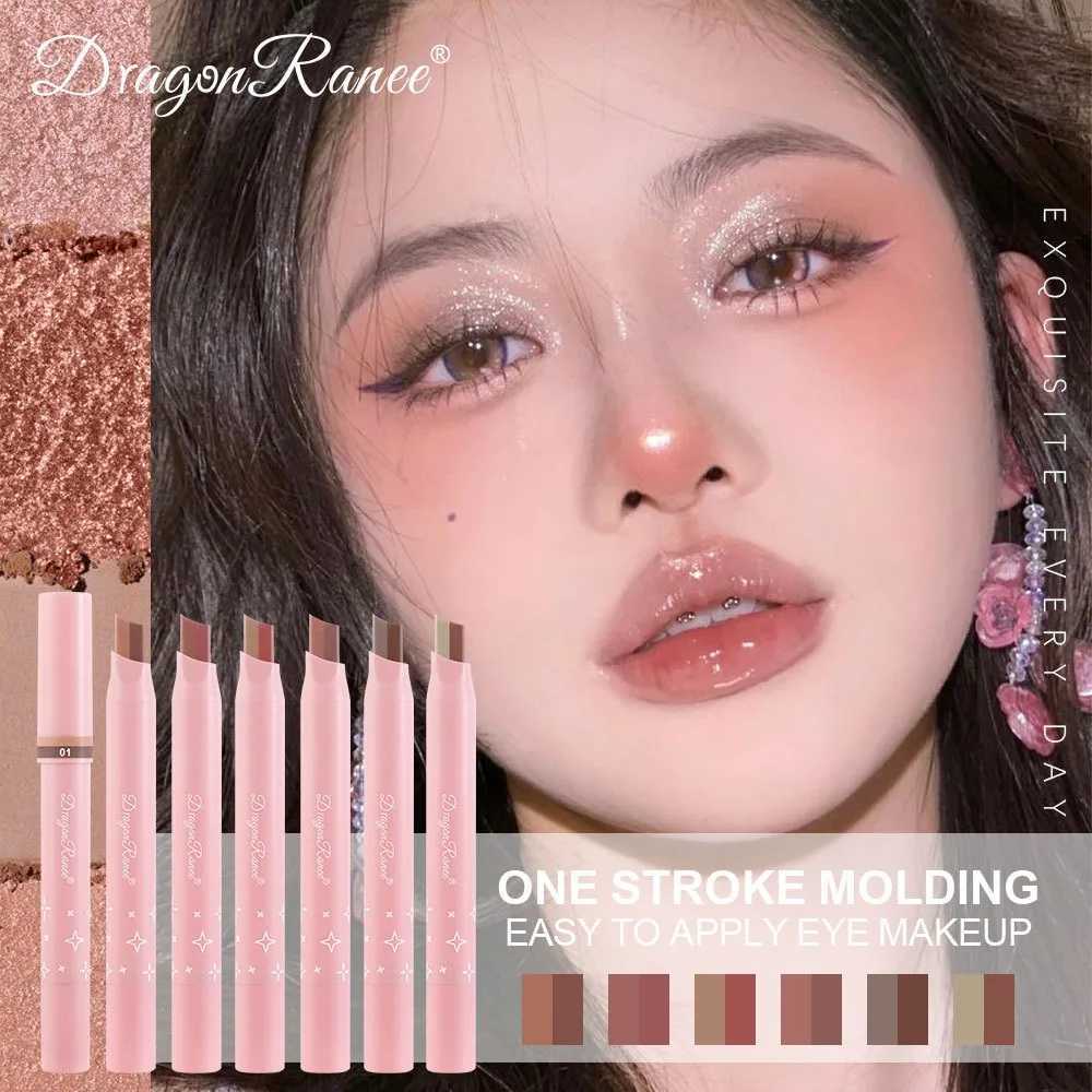 Metallic Grey Silver Eyeshadow Eyeliner Pencil Long-lasting Silkworm Highlighter Pen Two-color Shimmer Gradient Eye Shadow StickW250217