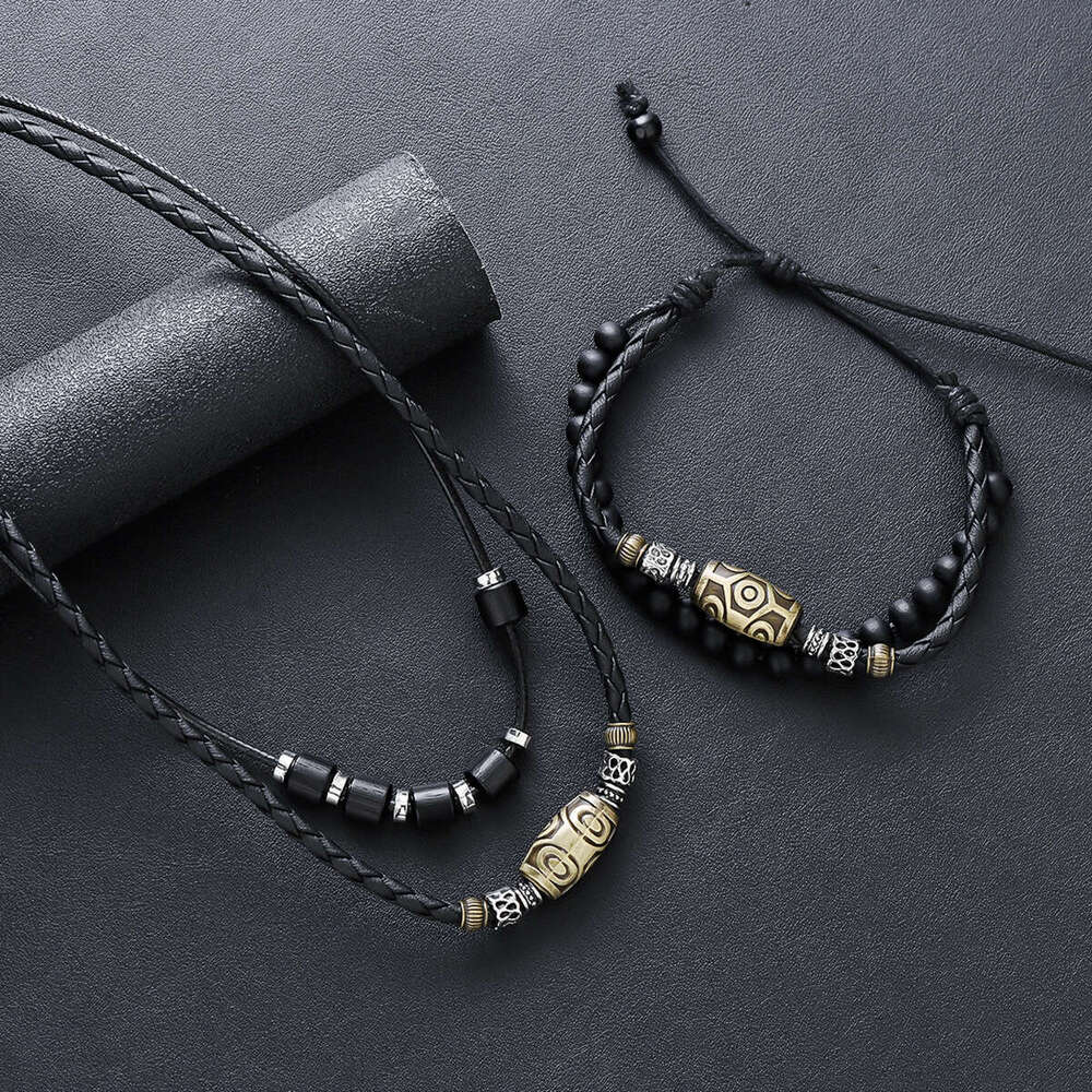 Tianzhu Tibetan Blue Necklace, Male Personalized Woven Wax Rope, Ancient Pendant, Collar Chain, High end Accessories, Female Jewelry