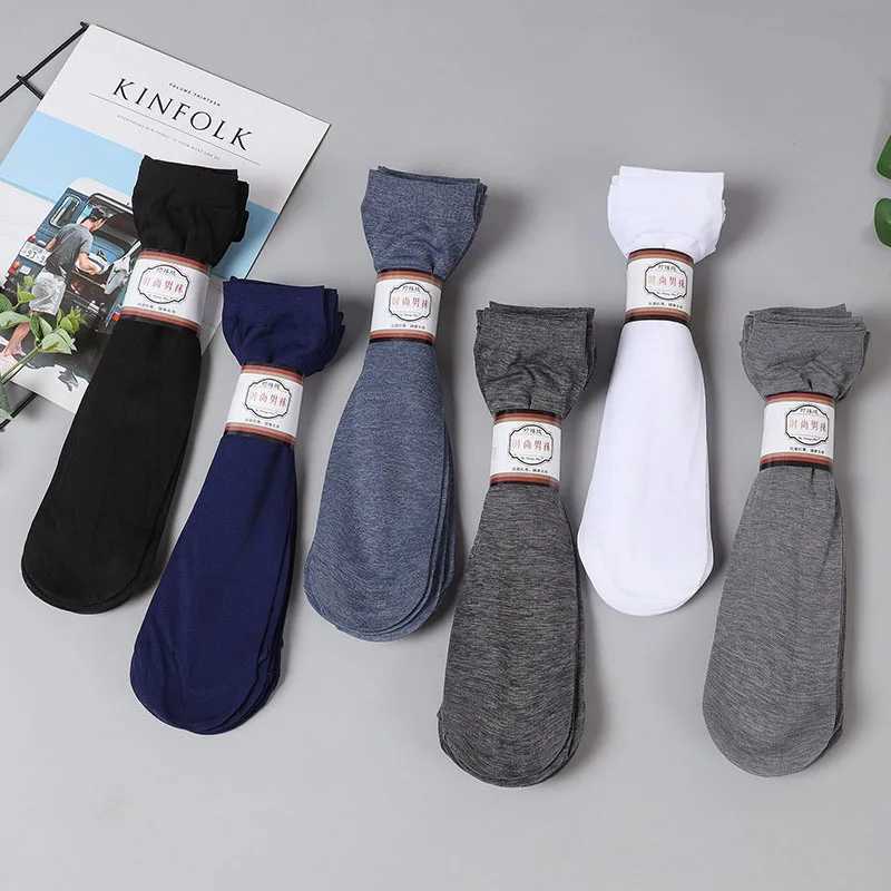 0 Pairs Summer Men Thin Stockings Business Casual Thin Breathable Comfortable And Durable Mercerized Cotton Mid Tube Socks W250217