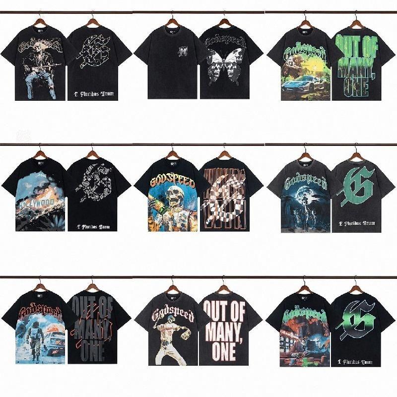 Godspeed shirt designer t shirt mens tshirt short sleeve beach hipster fabric Stree printing Men Women street High Quality Hip Hop Fashion washed black tee size S-XL
