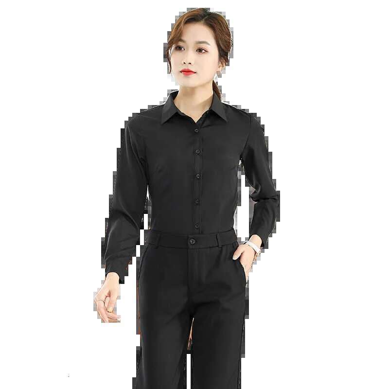 Formal Dress Long Sleeve Blouse New Black Shirt Tops 2024 Fashion Women Clothing Basic White Shirts OL Blouses