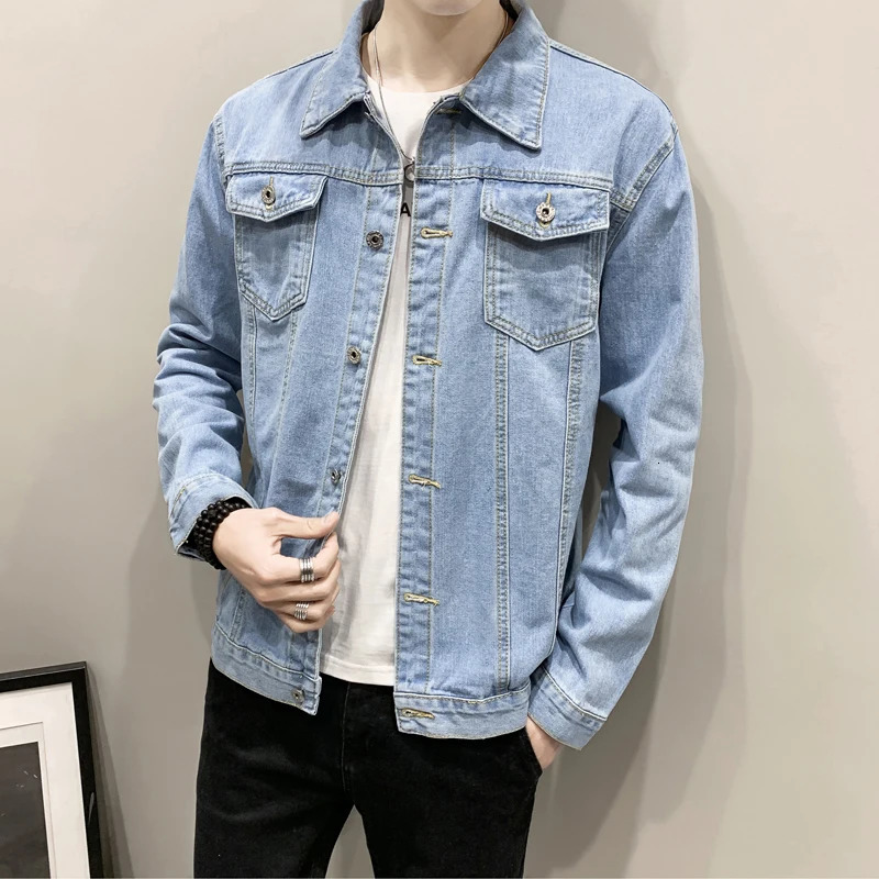 Spring Autumn Men Denim Jackets Street Casual Slim Fit Cotton Jeans Jacket Army green Red Fashion Cowboy Coat 250212