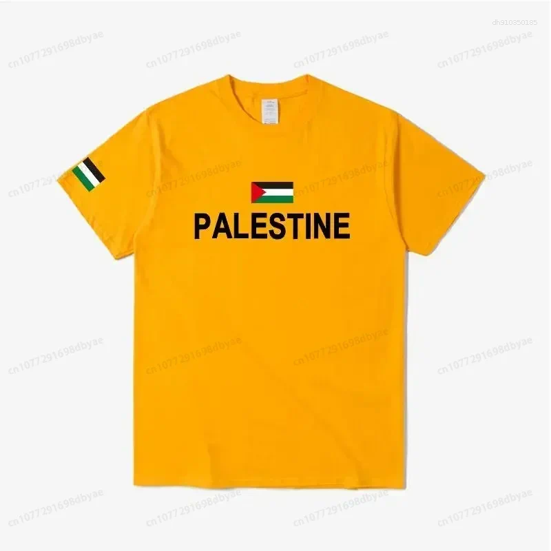 Men's T Shirts Women's Palestine Plus Size Cotton Name Map T-Shirt Top Gaza Fashion Clothing