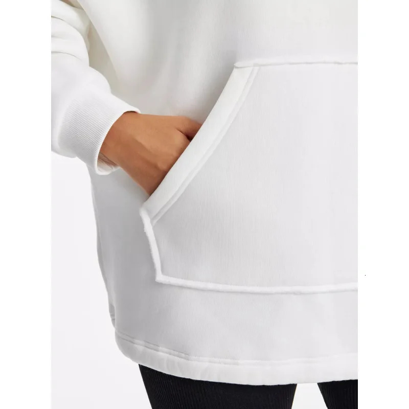 FallWinter Hoodie Solid Color Womens Leisure Sports Sweater Coat 250213