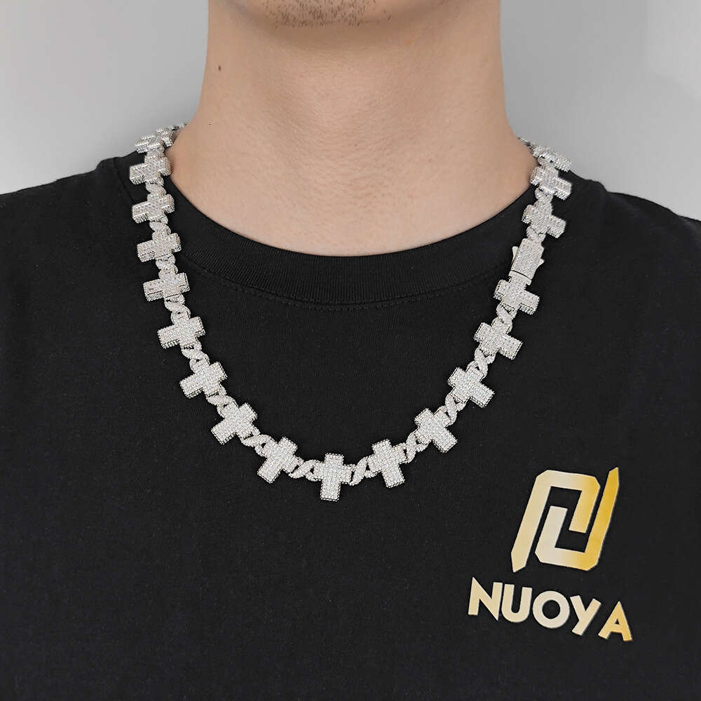 Hip hop collarbone chain zircon cross necklace high-end men's bracelet accessories