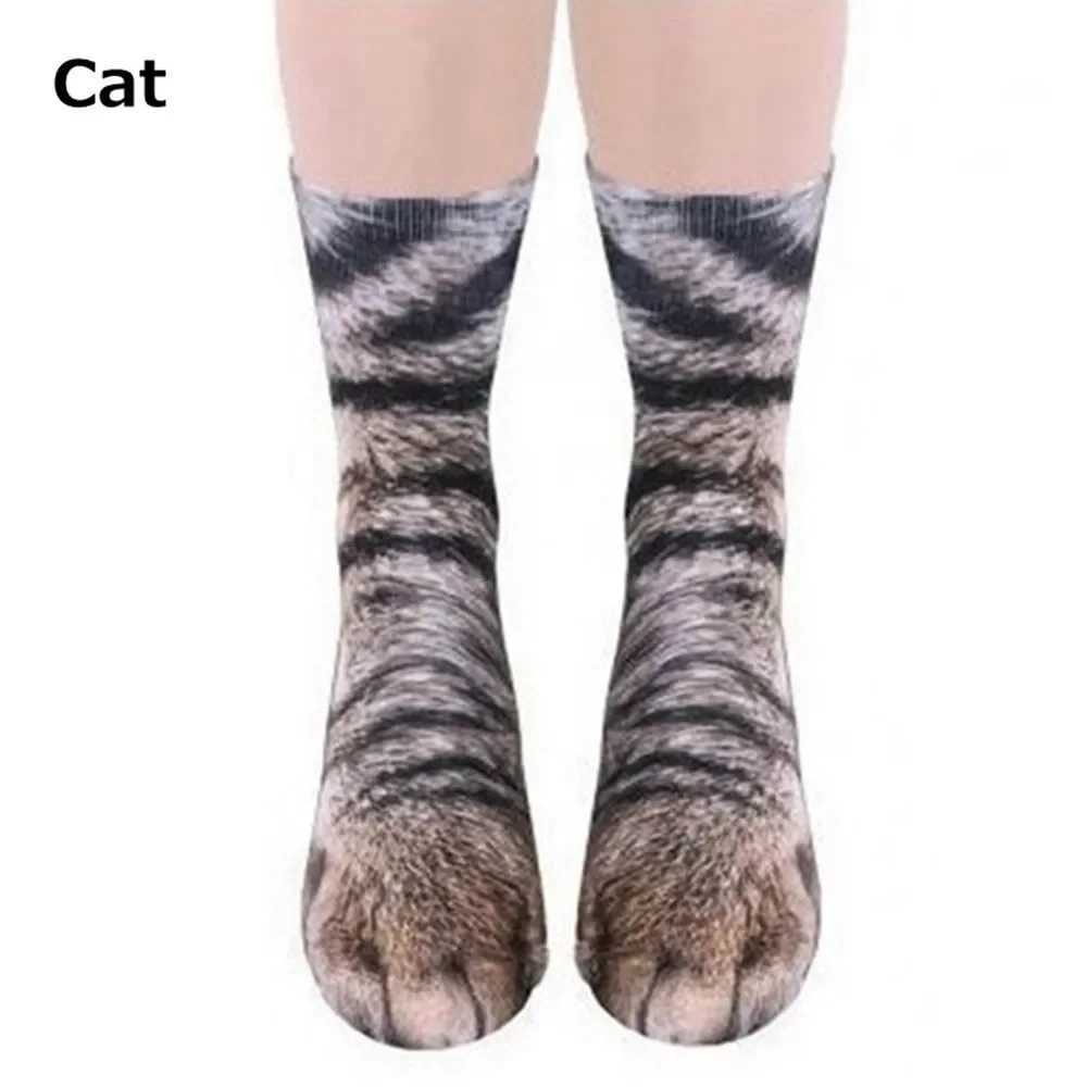 Unisex Adult 3D Print Animal Paw Socks Creative Funny Cat Dog Dinosaur Tiger Paw Socks Novelty Socks Gag Christmas Gifts W250217