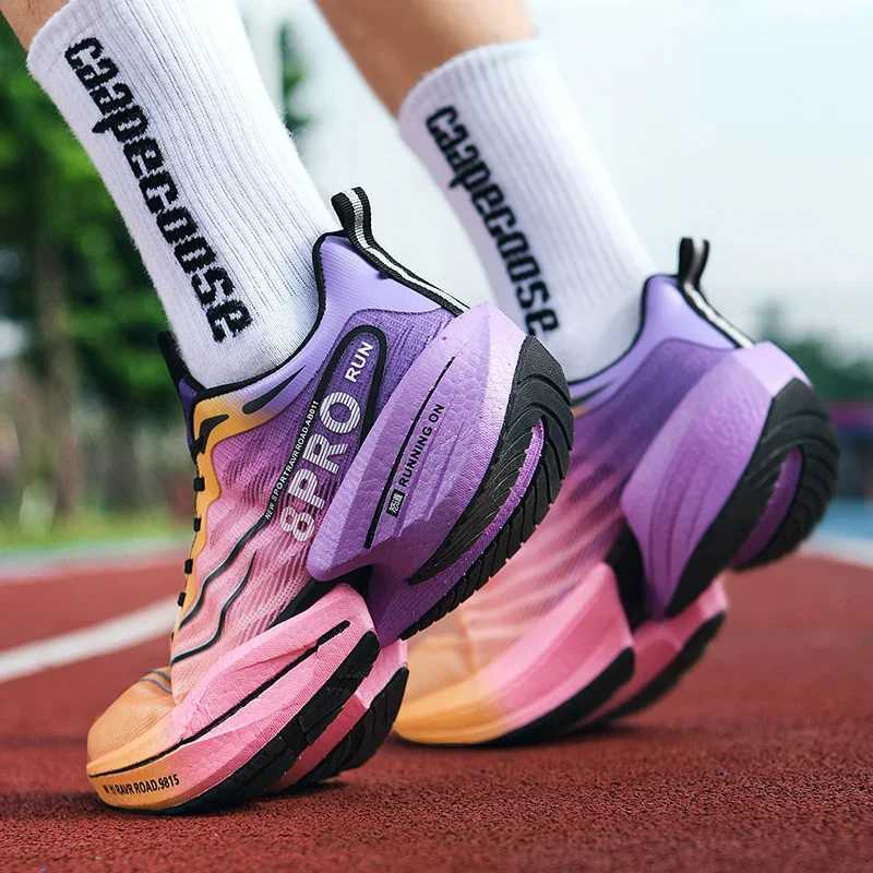 Men's Carbon Plate Marathon Shoes - Cushioned, Anti-Slip, Thick hot Sole, Wear-Resistant, for Tennis & Running