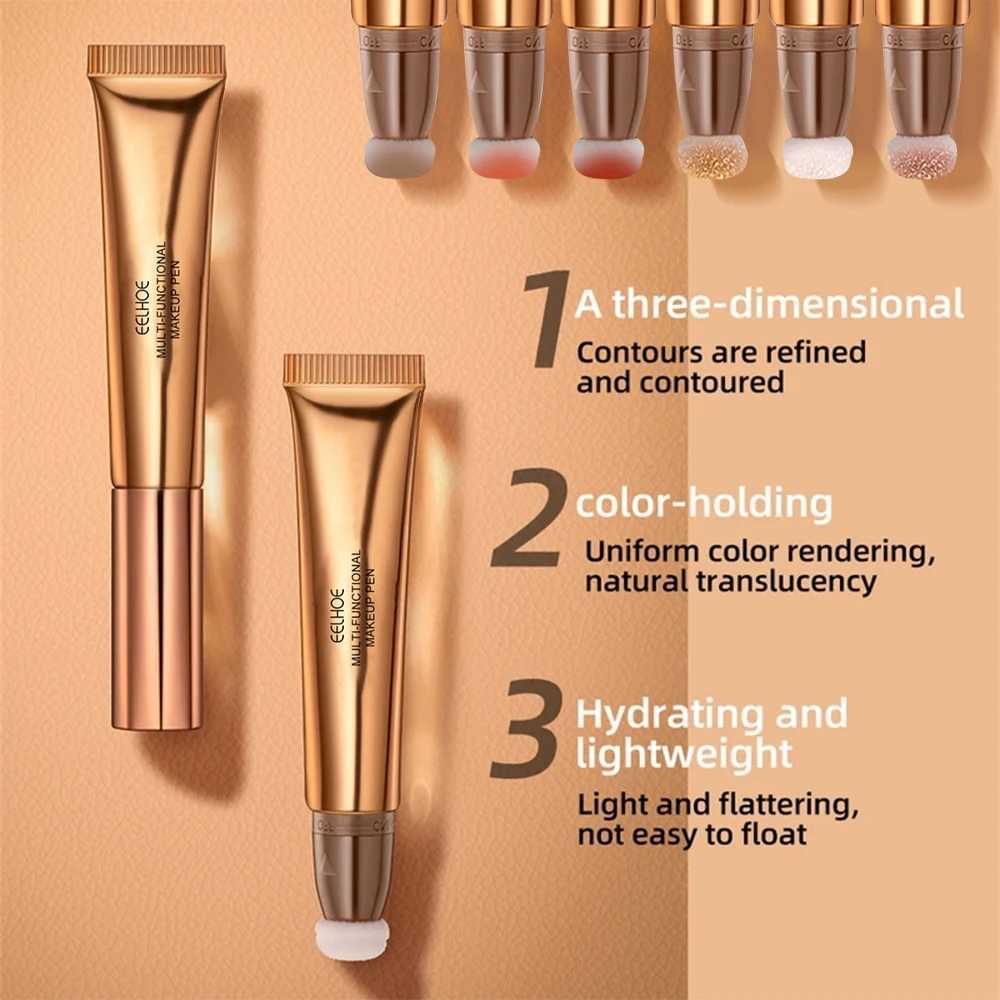 Waterproof Shimmer Contouring Highlighter Cheek B Liquid Women Face Makeup Lasting Natural B Stick with Sponge CosmeticsW250217