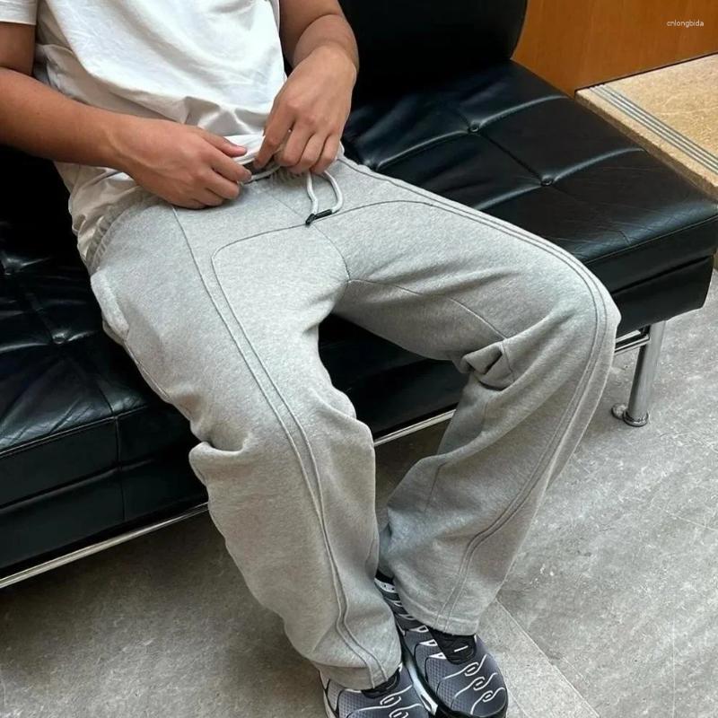 Mens Jeans with Waist, Casual Drawstring Pants: Lightweight Elastic Waistband Denim Trousers for Streetwear and High Street Fashion