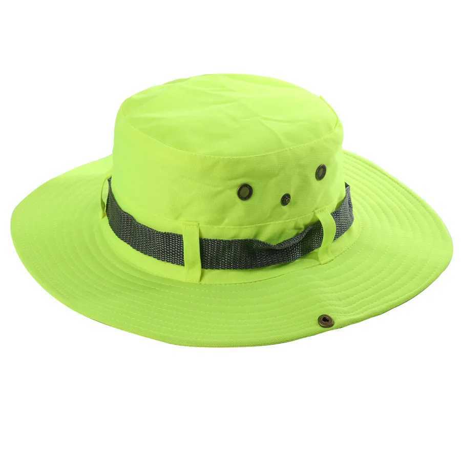 Summer mens fluorescent bucket hat reflects UV protection sun fishing hat basin hat outdoor W250217