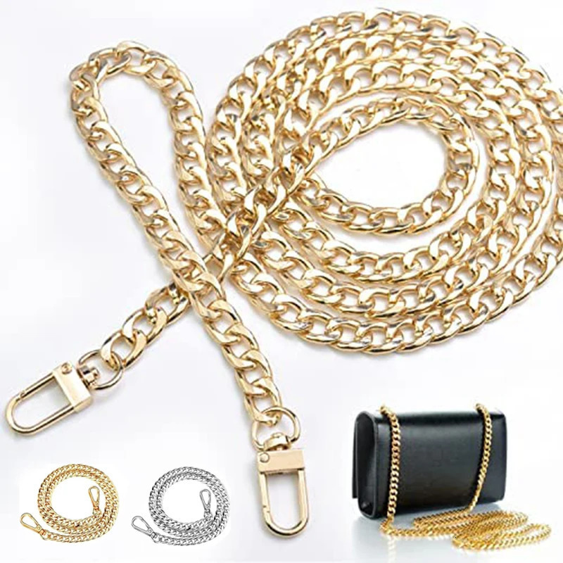 120cm Metal Chain Golden Silvery Black Aluminum For Jewelry Making Findings Bag Strap Handle Replacement Chains 250213