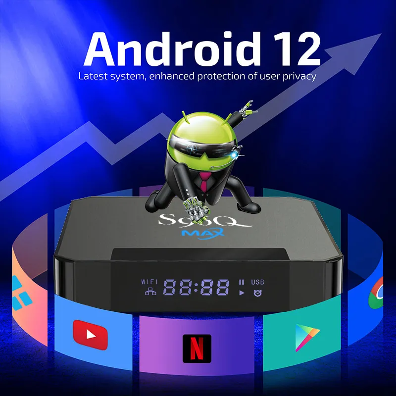 Cheapest S96Q MAX TV BOX Android 12.0 Allwinner H618 4GB 32GB 6K 2.4G 5G WiFi 6 Bluetooth Media Player Set TOP BOX LL