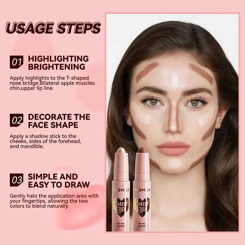 Highlighting Bronzer Stick Face Brightening High Gloss Concealer Pen Lasting Cheek Corrector Nose Shadow Contouring CosmeticsW250217