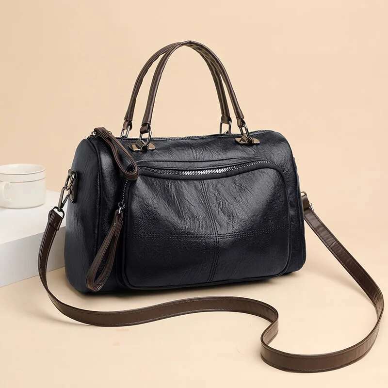 Vintage Soft Leather Handle Women New Brands Handbag Large Capacity Shoulder Crossbody Travel Business Hand Bag Tote sac
