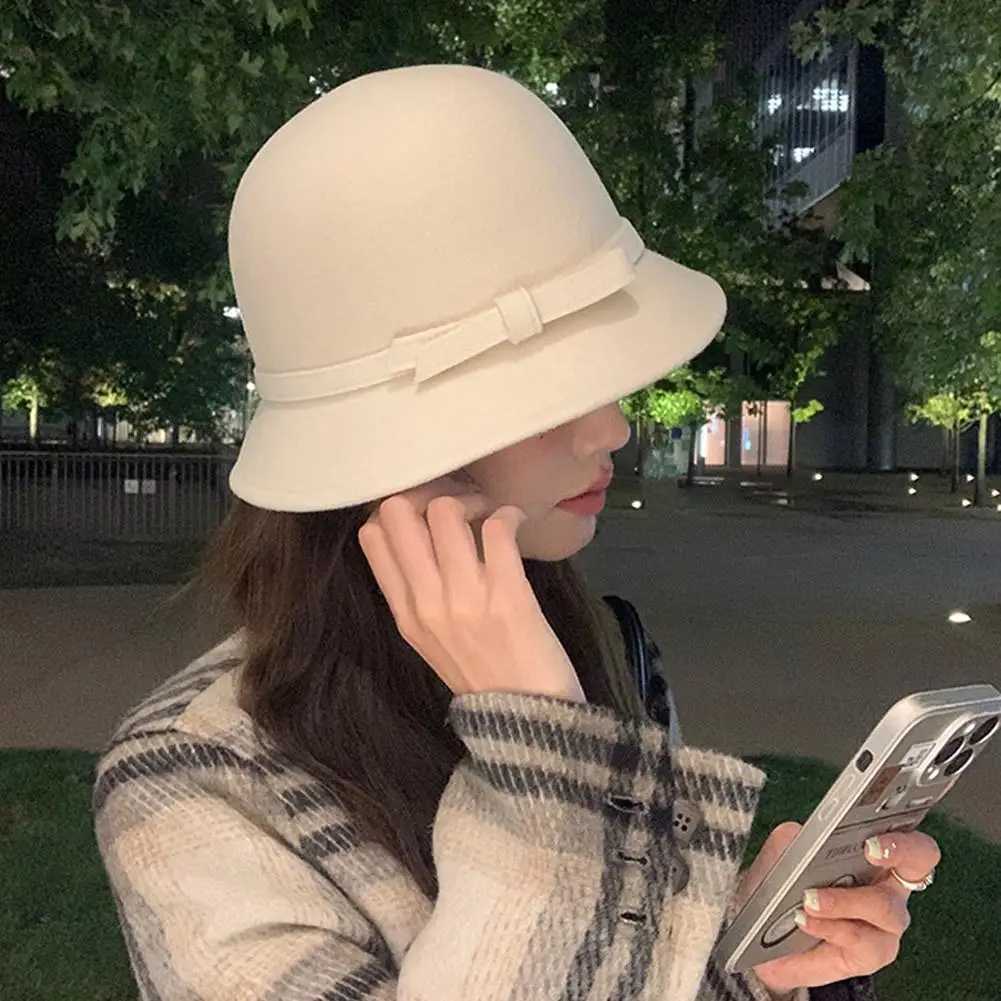 New Winter Autumn Womens Bucket French Retro Top Hat British Style Protective Artificial Fur Elegant Hot Fishermans Hat W250217