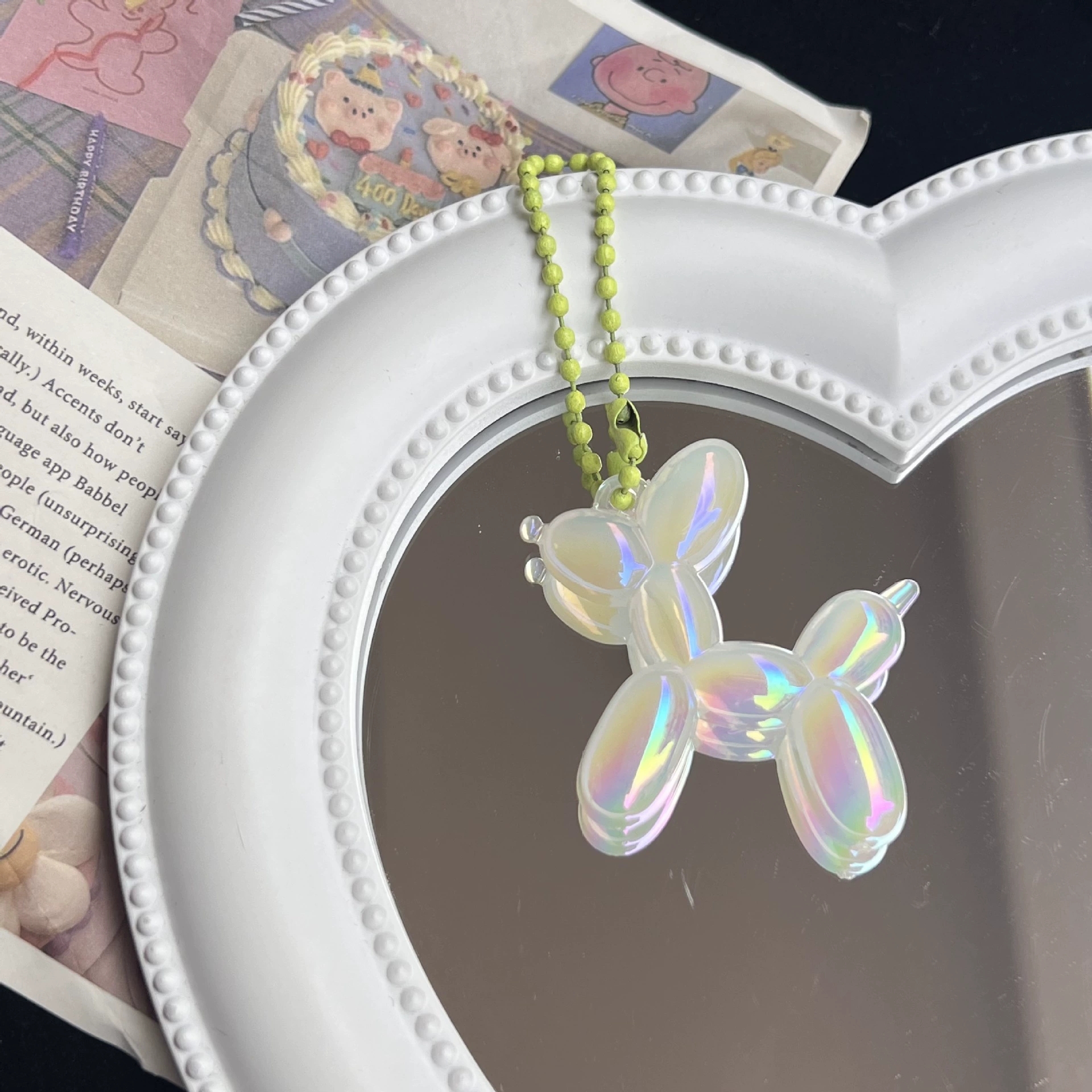 Laser Balloon Dog Doll Keychain Cute Doll Pendant Student Pendant Colorful Dog Creative Jewelry Gift