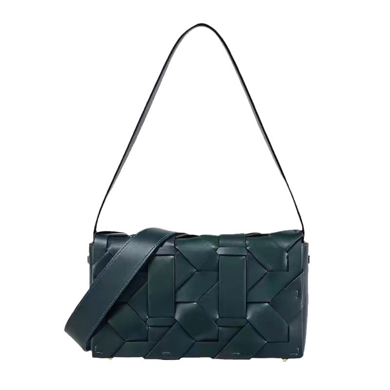 Bag Ditana New Chinese Style Woven High-End Single Shoulder Crossbody Small Square Armpit Bag, Genuine Leather Bag For Women