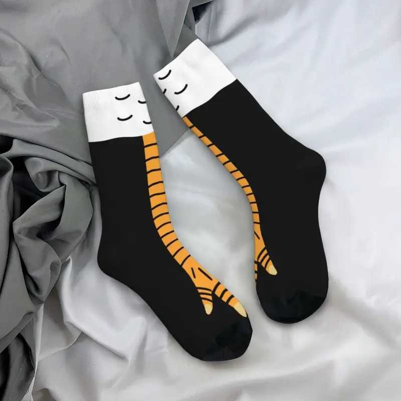 Customized Kawaii mens funny chicken leg dress socks unisex comfortable and warm 3D printed cartoon animal crew socks W250217
