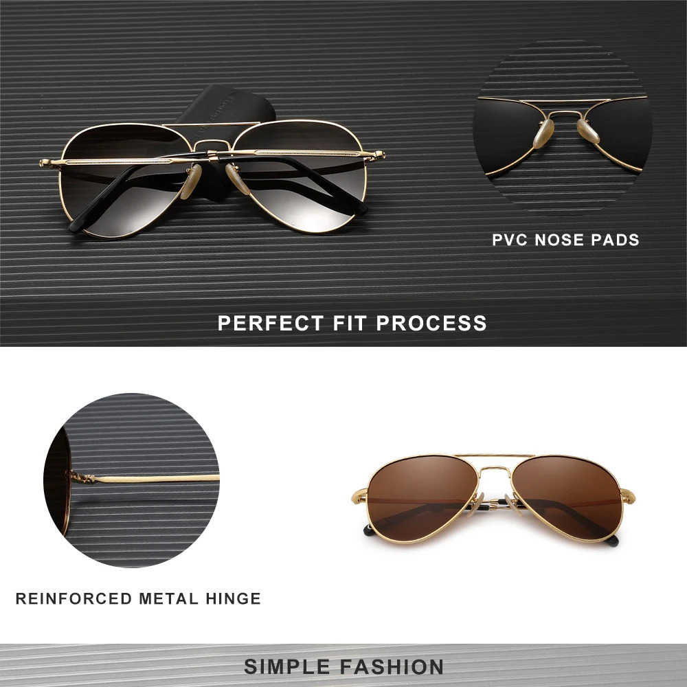 KINGSEVEN Pilot Alloy Sunglasses Polarization UV400 Anti-reflection Full Frame Parsnip Glasses Women Retro Eyewear 250214