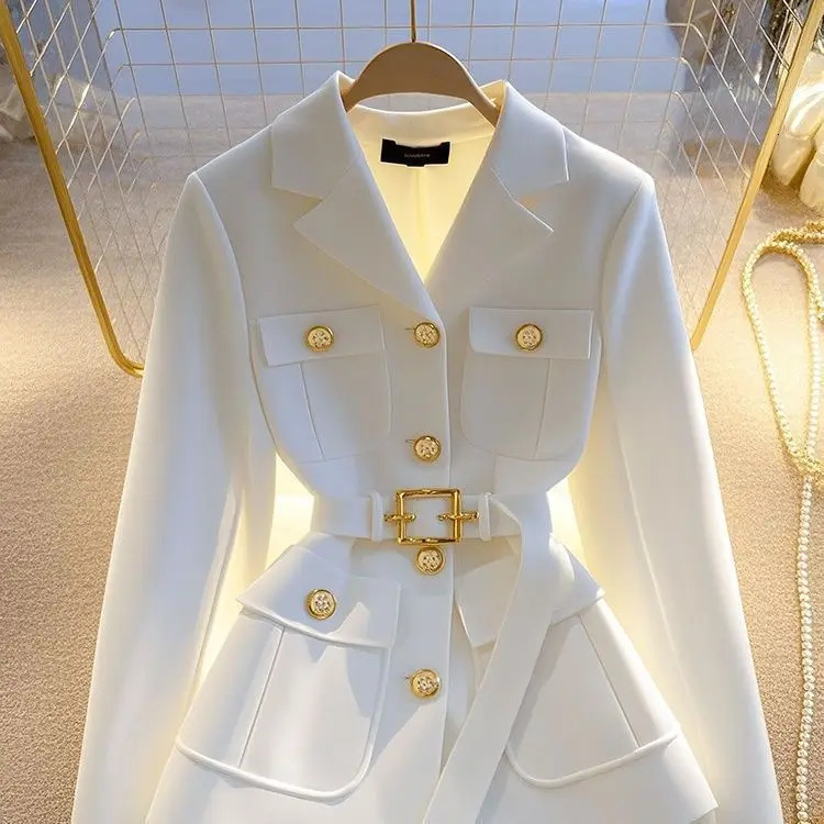 Womens Suit Jacket Spring Autumn High-End Temperament Ladies Blazer Coat Korean Version Fashion Versatile Lady Outerwear 250210