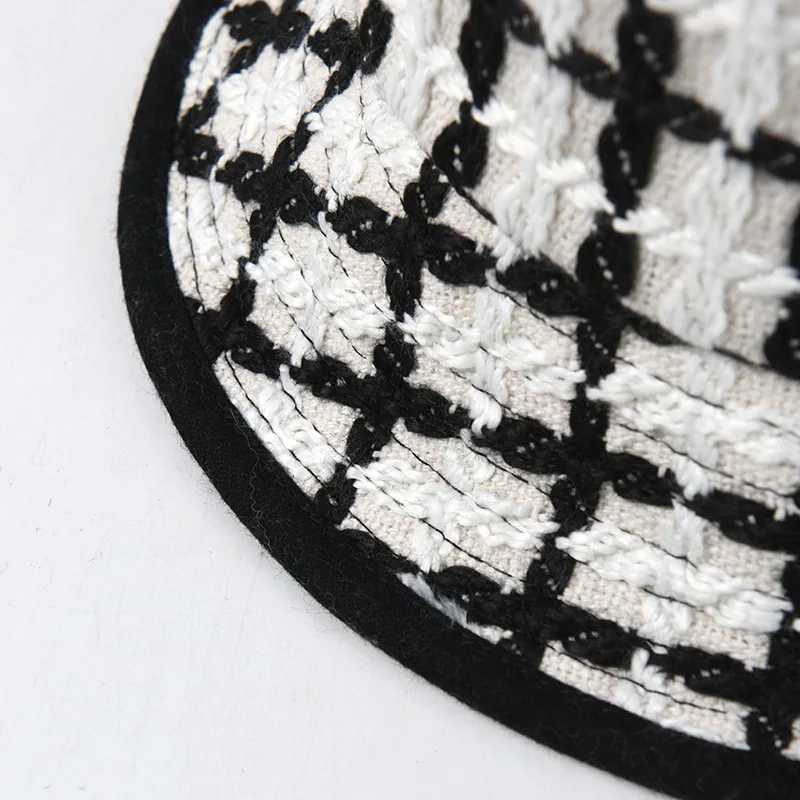 USPOP New Autumn Winter Women Bucket Hats tweed Plaid Wide Brim Bucket hats Panama Hats W250217