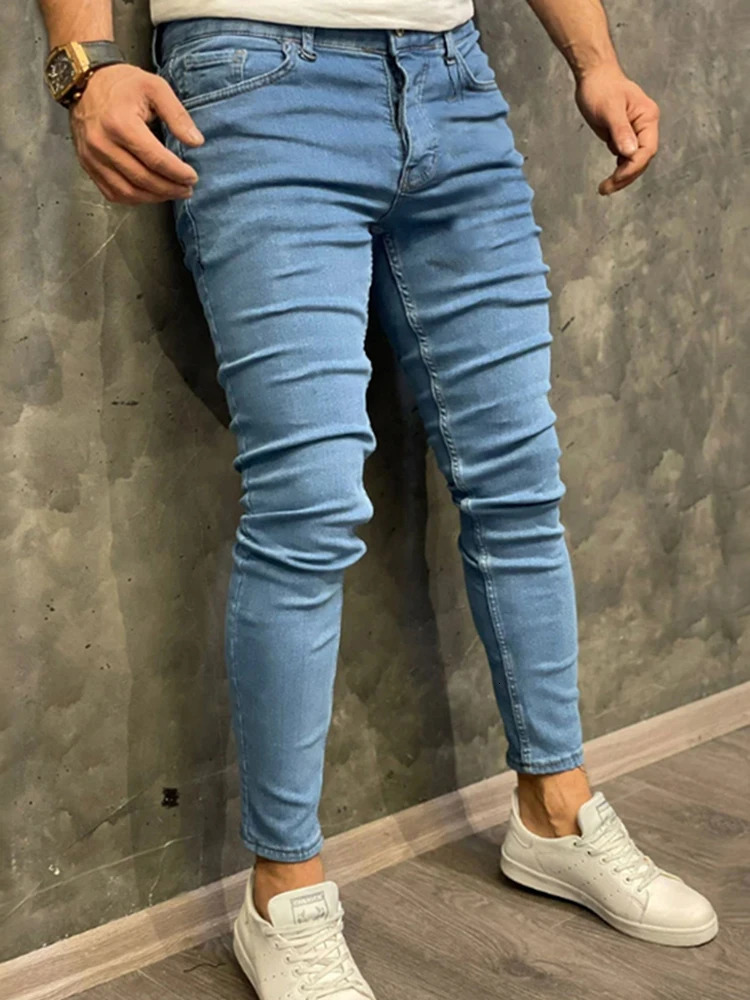 Fashion Men Casual Pants Stretch Jeans Skinny Vintage Wash Plus Size Jean Slim Clothing Male High Quality Hip Hop Denim Trousers 250214