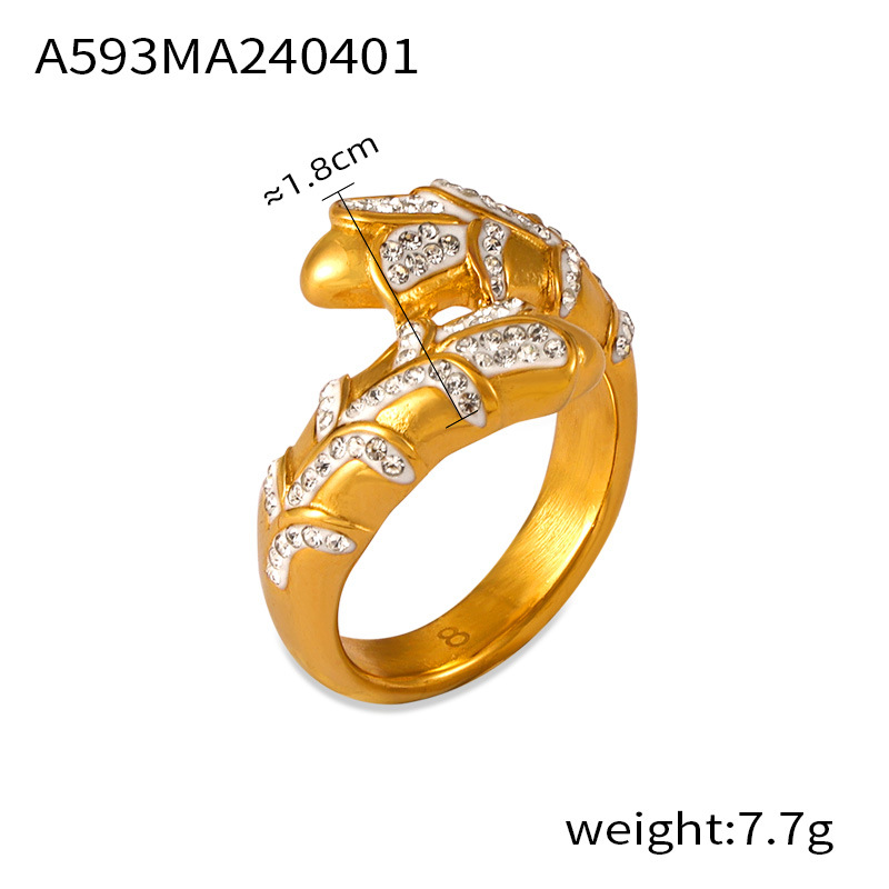 2025 Ins Sparkling Wedding Rings Luxury Jewelry Titanium steel Sparkling Crystal 18k Gold Fill High Quality Party Women Eternity Engagement Band Ring 