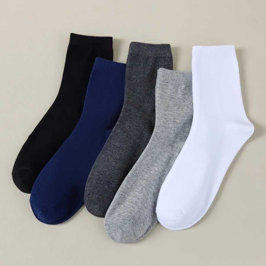 0 Pairs Mens Cotton Socks New Style Black Business Men Socks Soft Breathable Summer Winter for Male Socks Plus Size 38-47 W250217