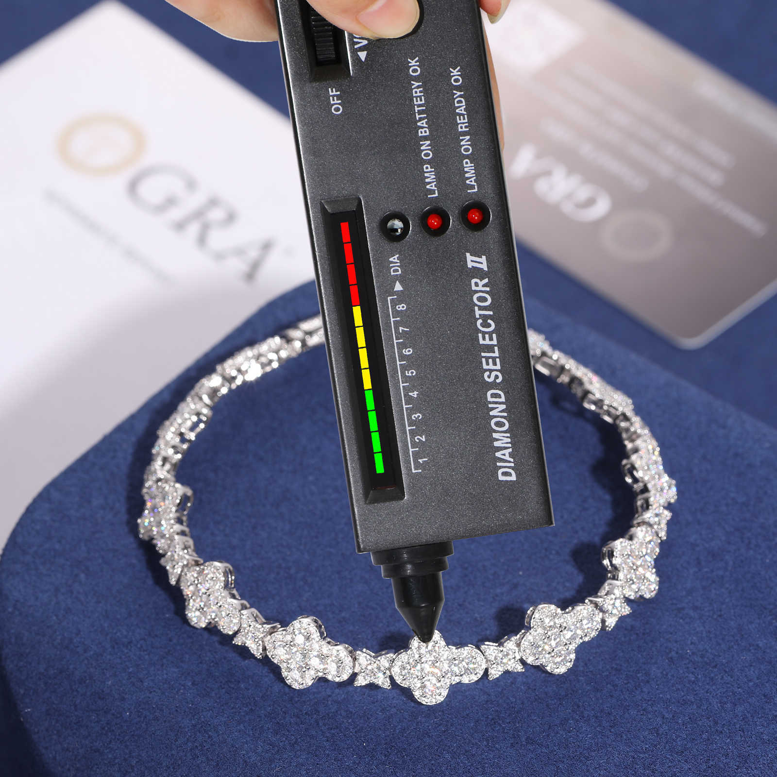 Versatile Mens Bracelet Fashion White Gold 10mm 925 Sterling Silver VVS Moissanite Diamond Iced Out Star Cross Link Bracelet
