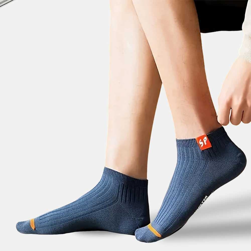 5 Pairs Men Solid Color Ankle Socks Creative Versatile Trendy Super Comfortable Socks Moisture Absorbing Breathable Short Socks W250217