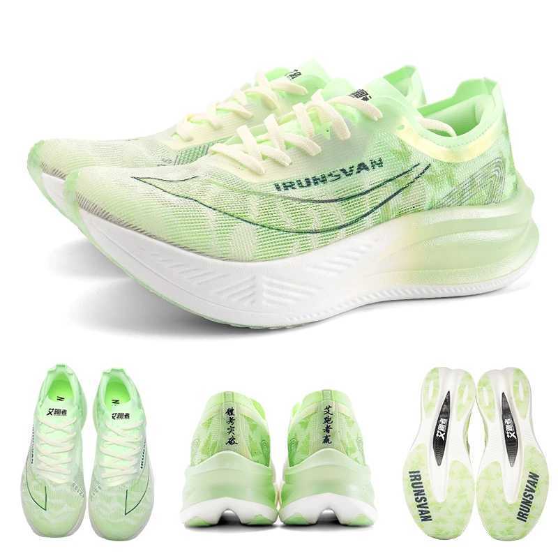 2024 IRUNSVAN Nylon Carbon Fiber Professional Marathon Shoes Men Ultra Light Track Field Kilometer Race Running Sneakers UnisexC250304