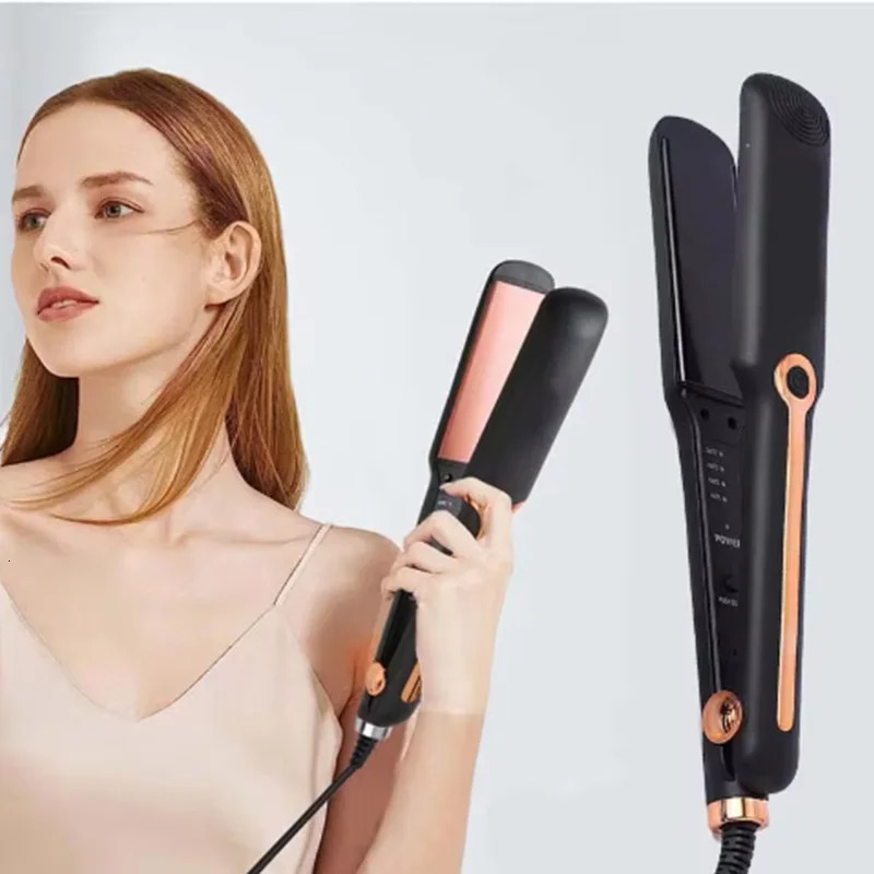 Professional ladies hair straightener portable small electric splint straight styling tool hair straightener and curler 2 in 1 250214