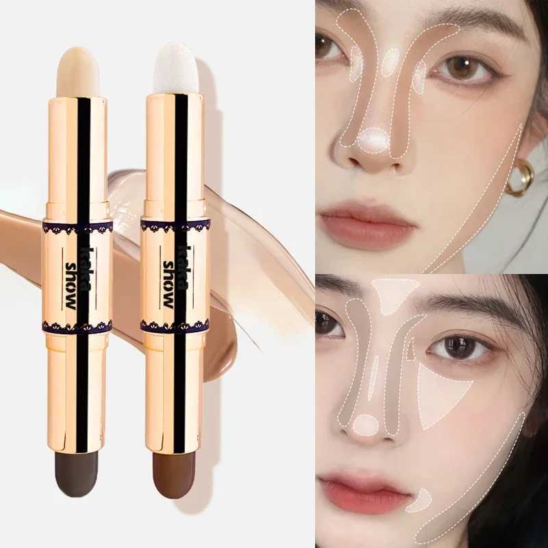 2 In 1 Face Foundation Concealer Pen Face Concealer Contouring Highlighter Stick Dual Head Natural Waterproof Concealer MakeupW250217