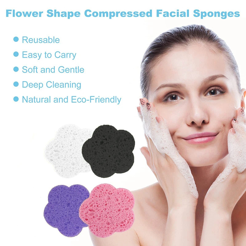 20PCS/50Pcs Face Cleaning Sponge Pad for Exfoliator Mask SPA Massage Makeup Removal Thicker Compress Natural Cellulose 250214