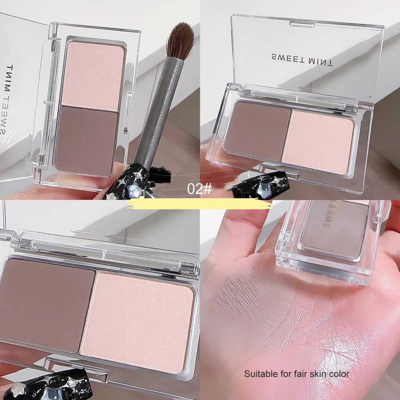 Bronzer Contour Palette Face Shading Grooming Powder Makeup 2 Color Lasting Matte Glitter Nose Shadow Blush Face Makeup CosmeticXJ250217