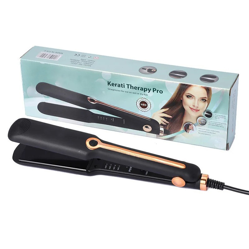 Professional ladies hair straightener portable small electric splint straight styling tool hair straightener and curler 2 in 1 250214