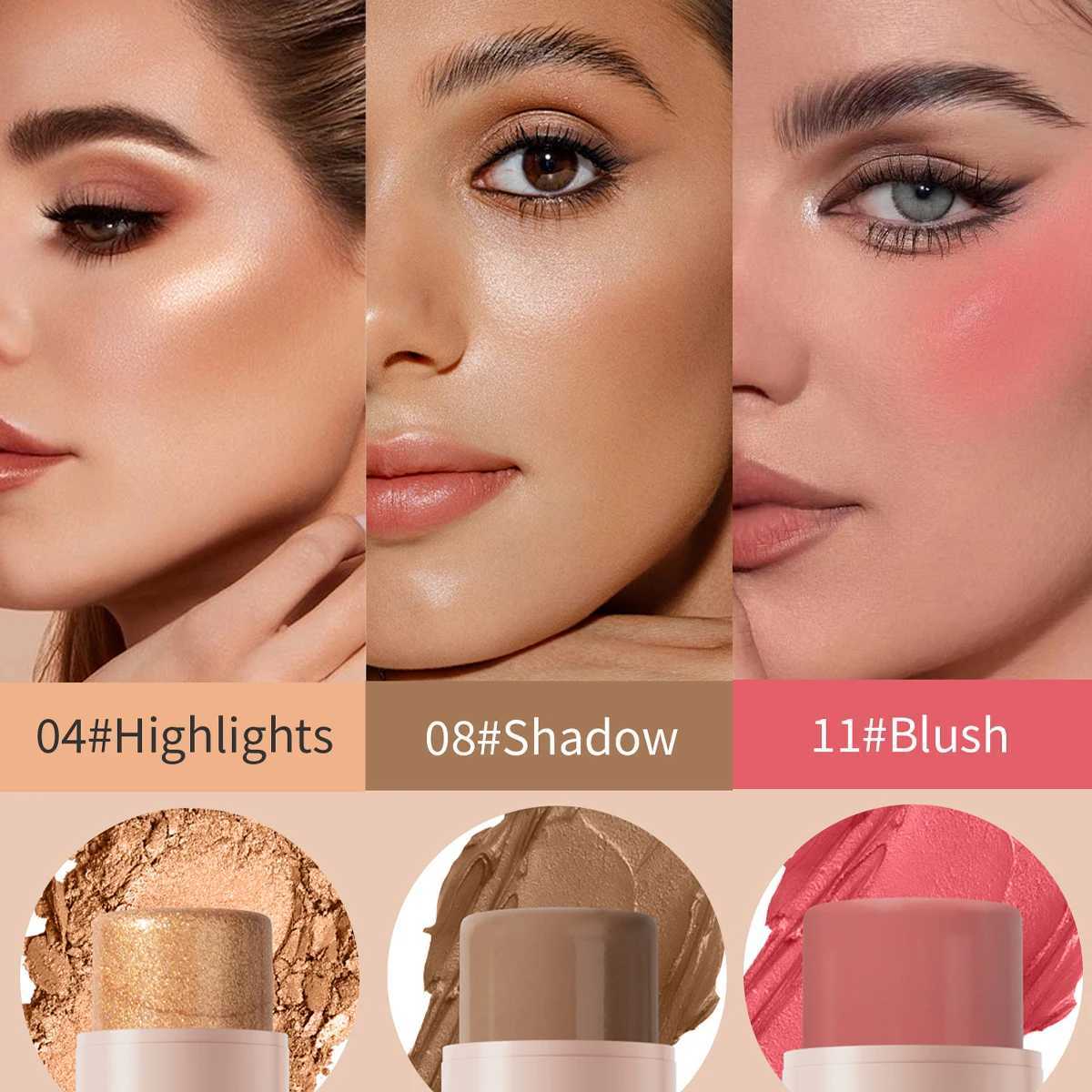 Multi color naturally compatible shadow restoration stick 3D light collector and multifunctional highlight stickW250217