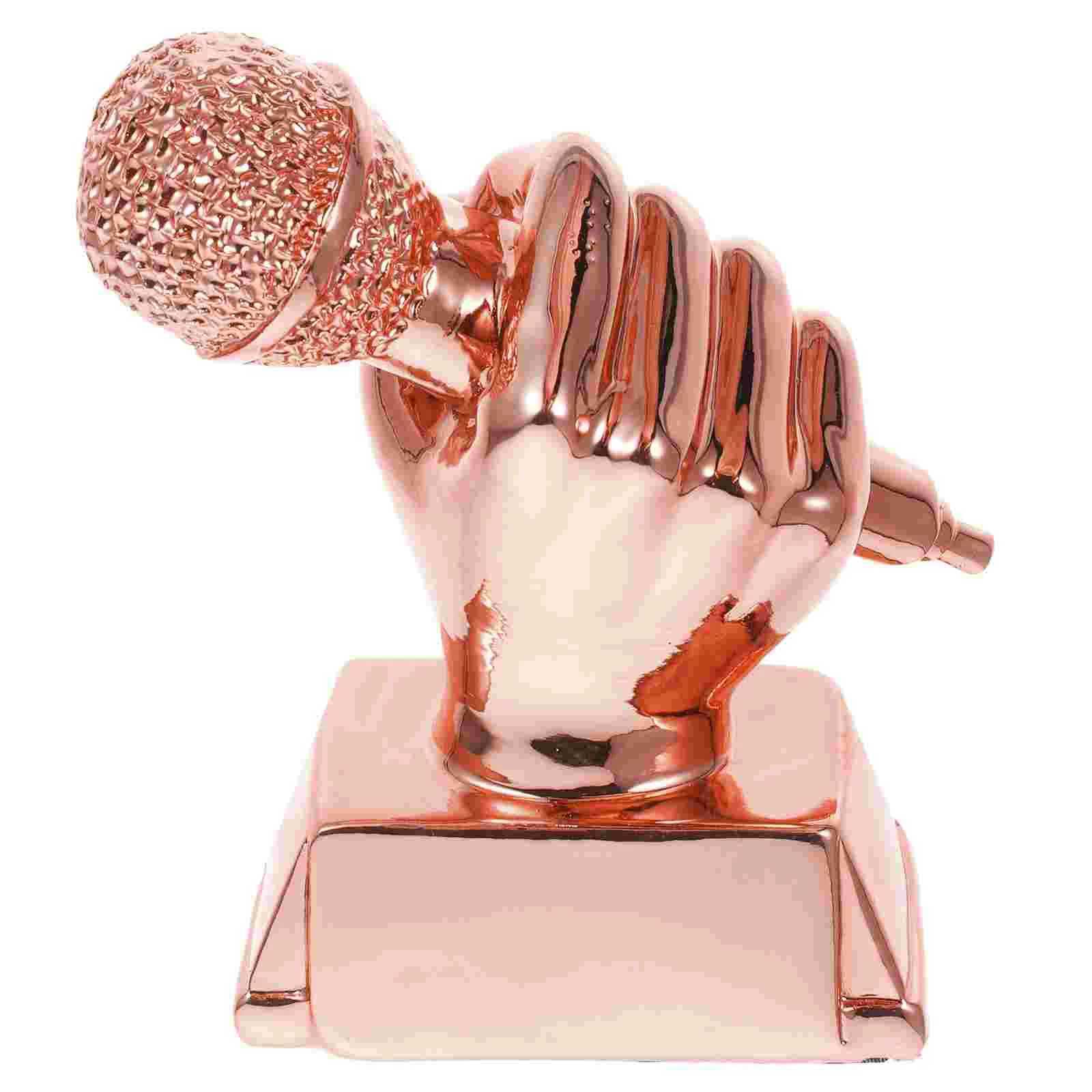 Microphone Trophy Sculpture Music For Competitions Resin Singing Award Awards Funny Trophies Participation Mini W250217