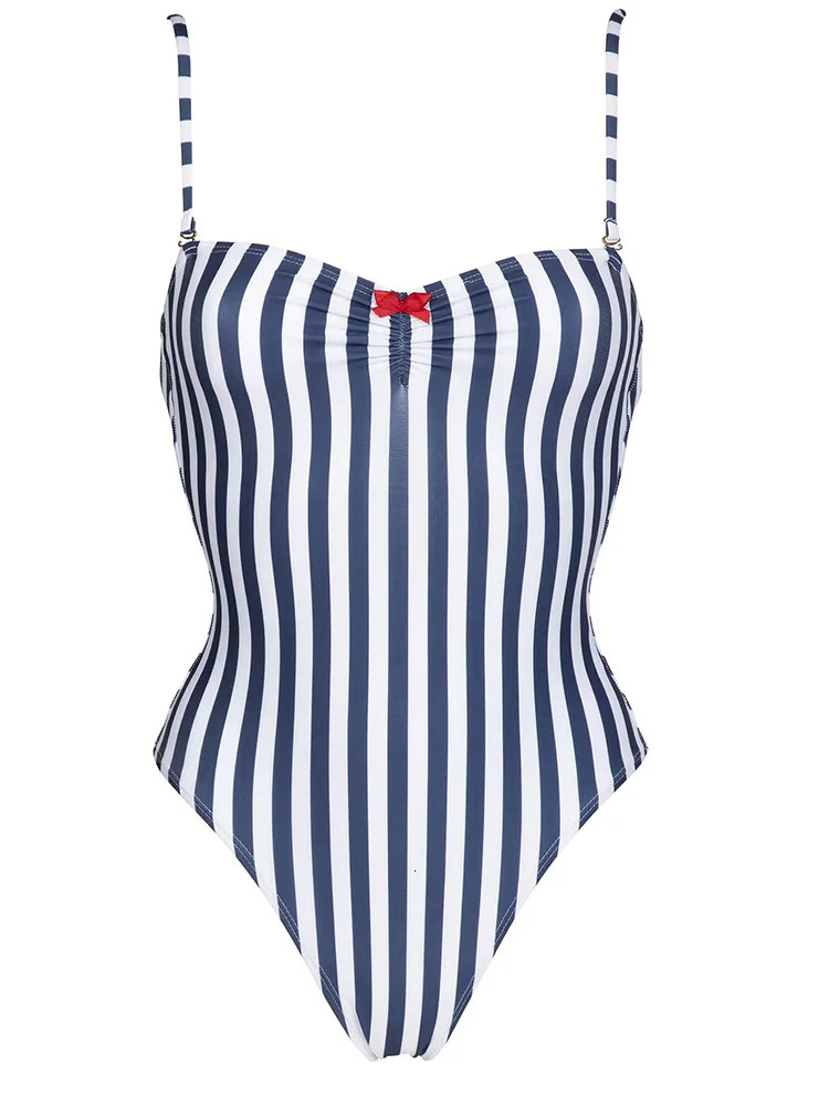 ZRTAK Push Up Swimsuit Women Striped One Piece Suits Bandage Bathing Sexy Swimwear Beachwear String Swimsuits Monokini 250213