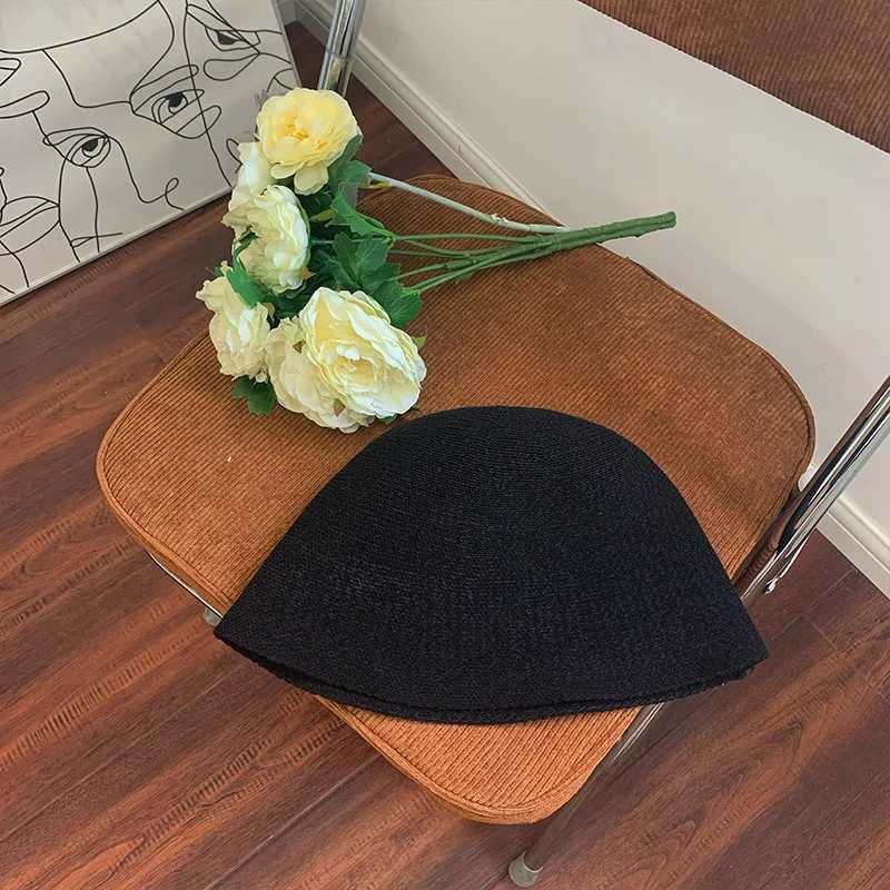 2023 Soft New Sun Hat Wide Brim Floppy Summer Hats for Women Girl Beach Panama Dome Weave Bucket Hat Femme Shade Hat Women Hats W250217
