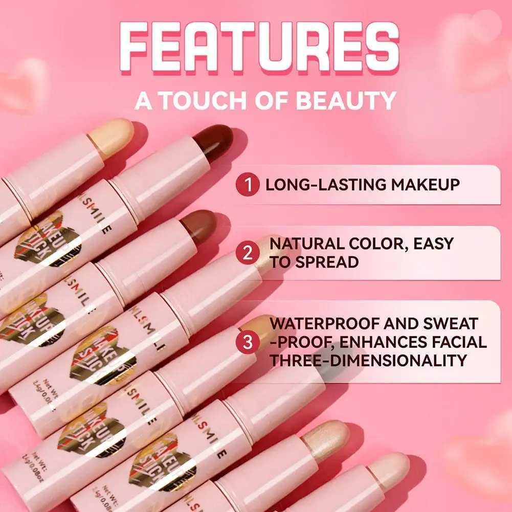 Highlighter Contouring Stick 2 In 1 Concealer Highlight Shadow Face Contouring Makeup Concealer Stick Korea Makeup PenW250217